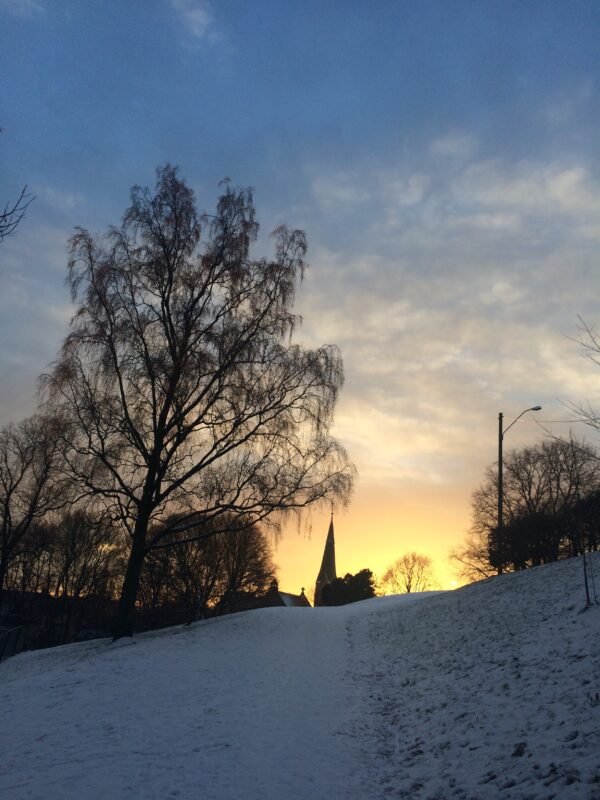 Fagerborg Kirke i solnedgang